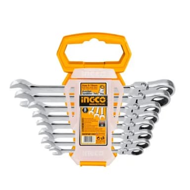 Cırcır açar dəsti 8 parça 8-19mm INGCO