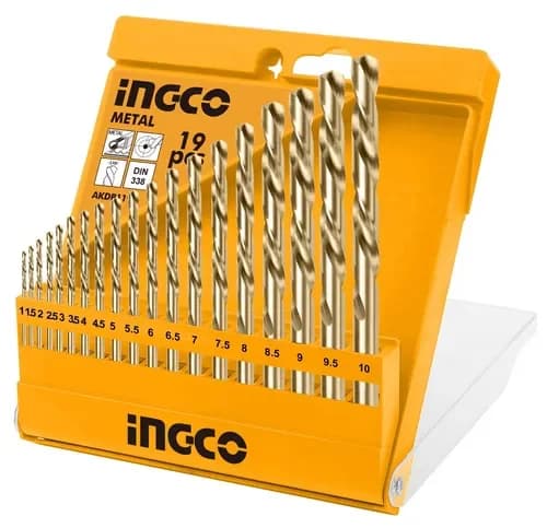 Dəmir sverlo dəsti 1-10mm 19 parça INGCO