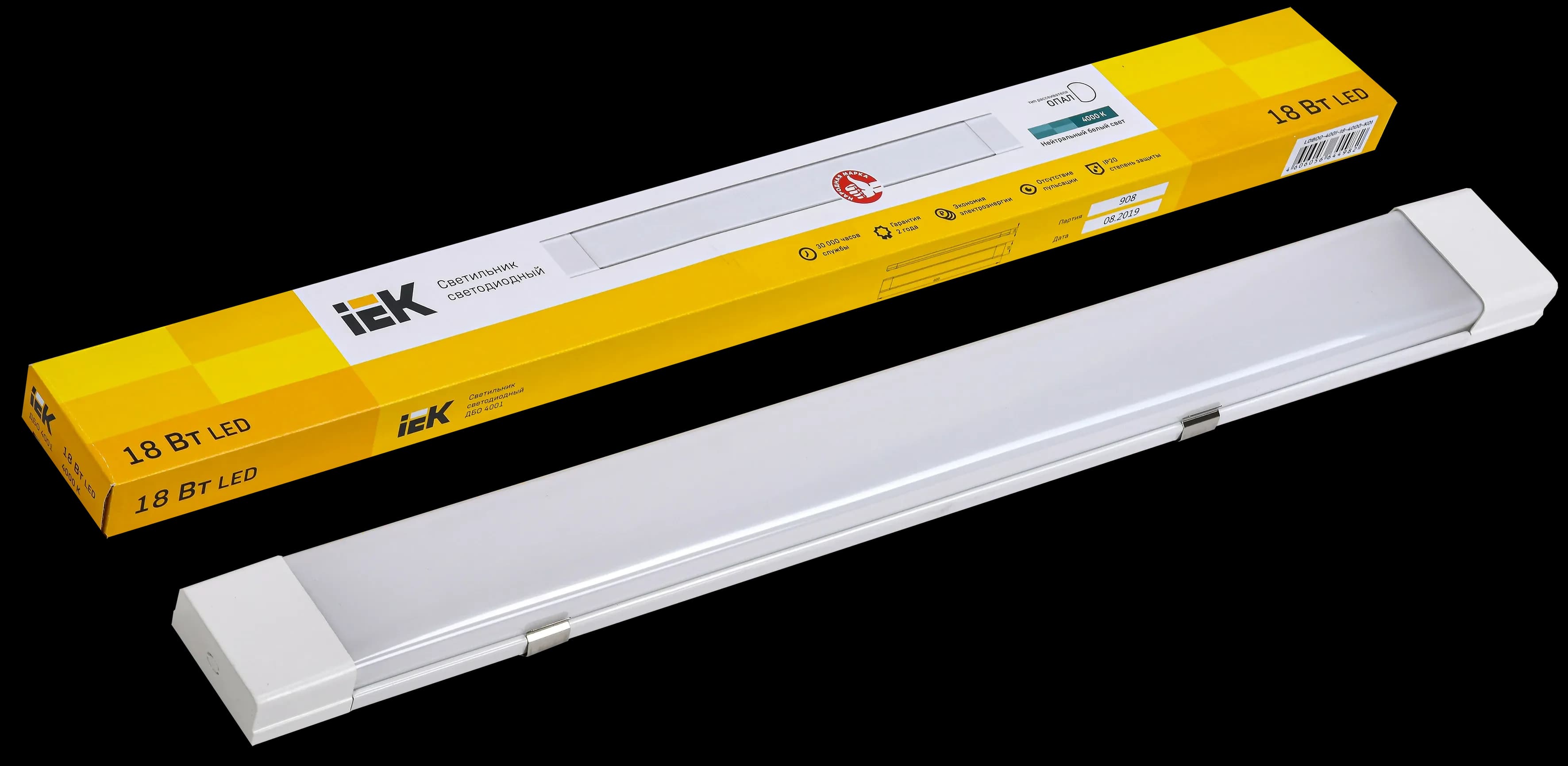 Çıraqdiod işıqlı xəttiDBO 4001 18W 4000К IP20600mm opal İEK