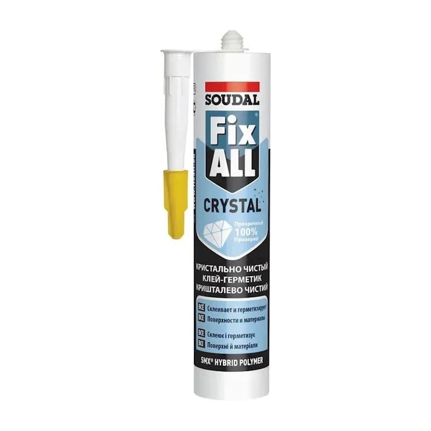 290 ml Elastik Kley Qermetik FIX ALL Kristal Şəffav Soudal