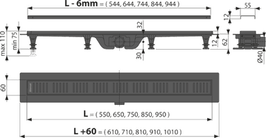 APZ10BLACK Trap 550mm Alca