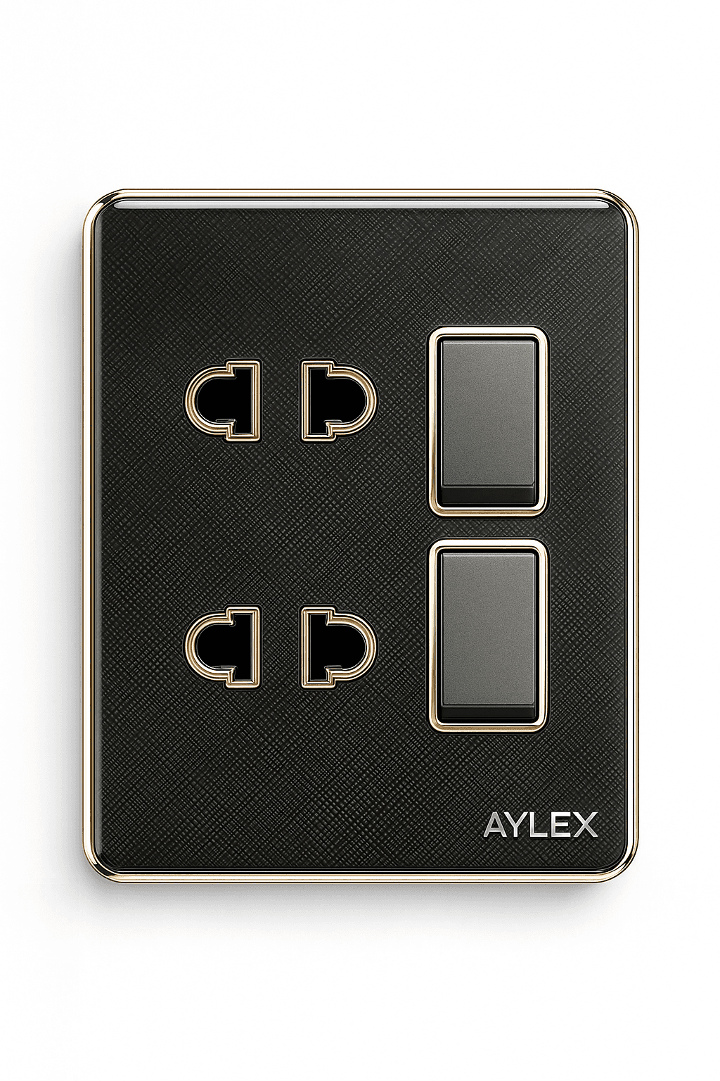 Açar 2-li+ 2 elektrik yuvası 16A K2 akrilik boz Aylex