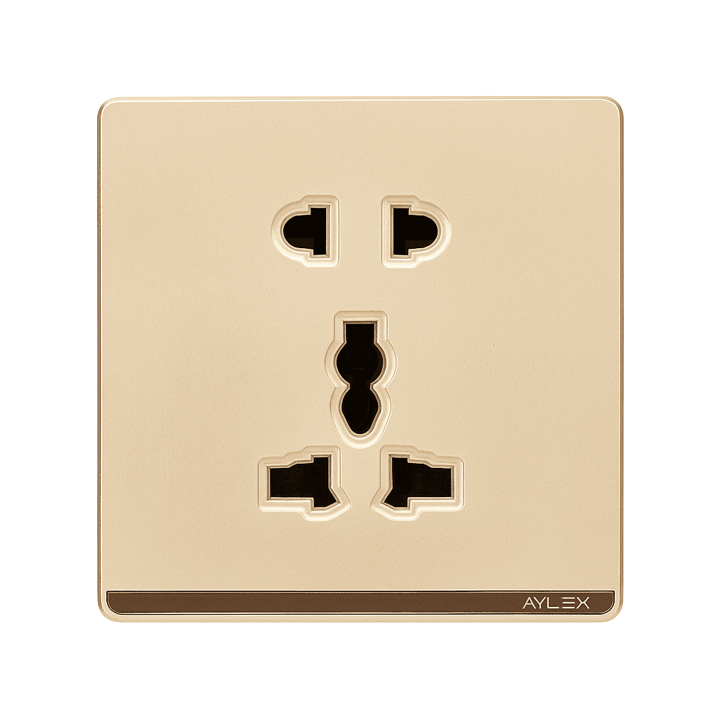 Universal elektrik yuvası+sadə 16A A4 qızılı Aylex