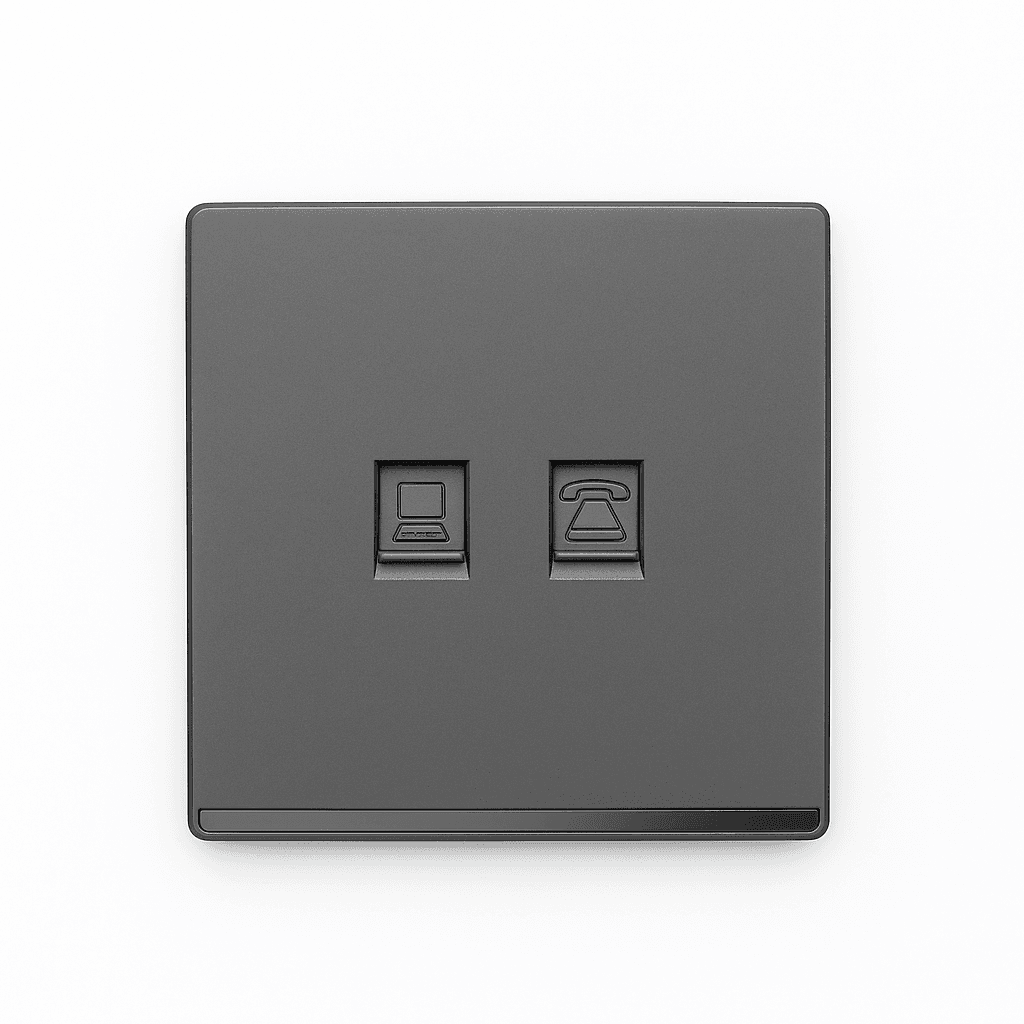 Telefon+kompyuter RJ45 yuvası A4 boz Aylex