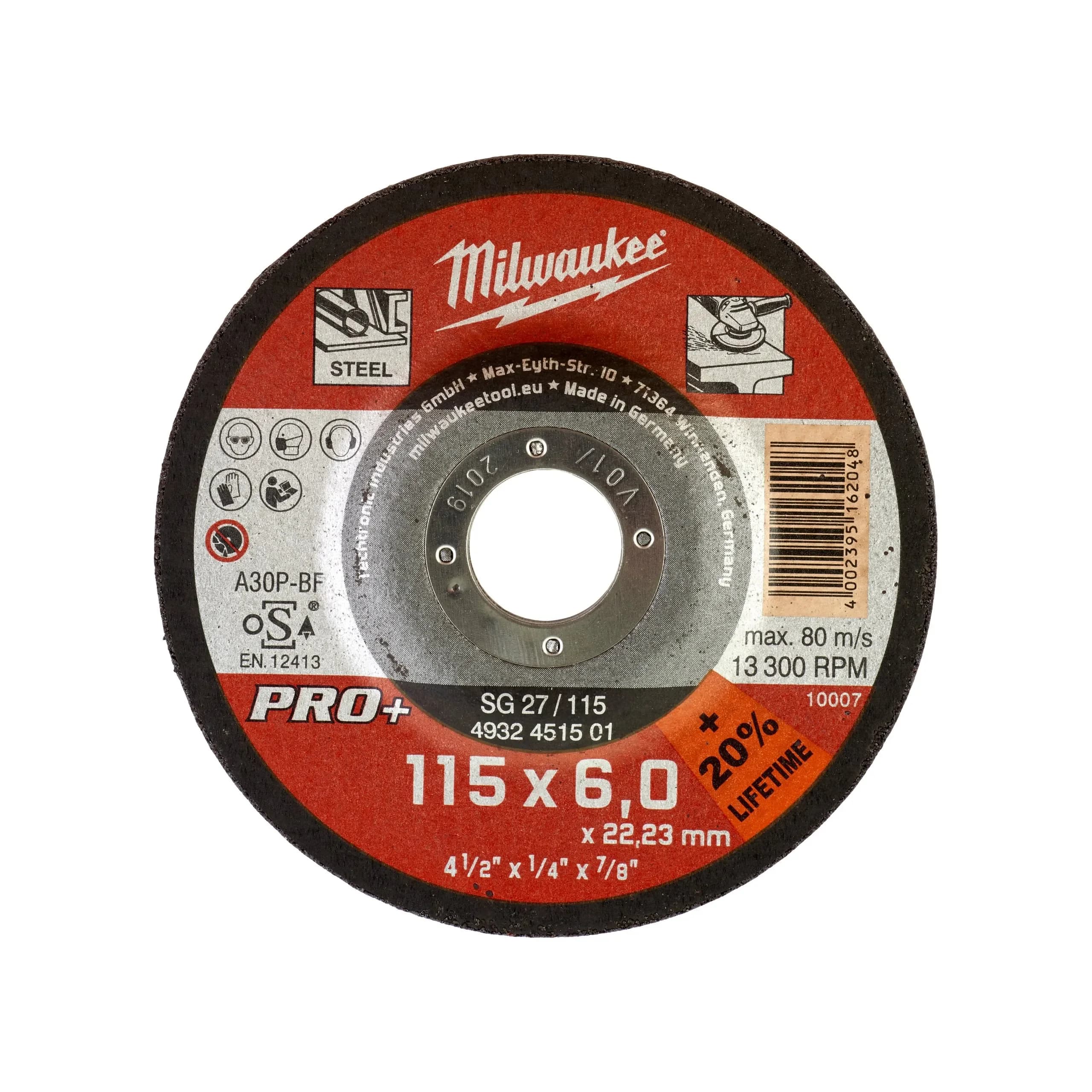 Zımpara diski metal üçün Pro+ SG 27 115x6 mm Milwaukee