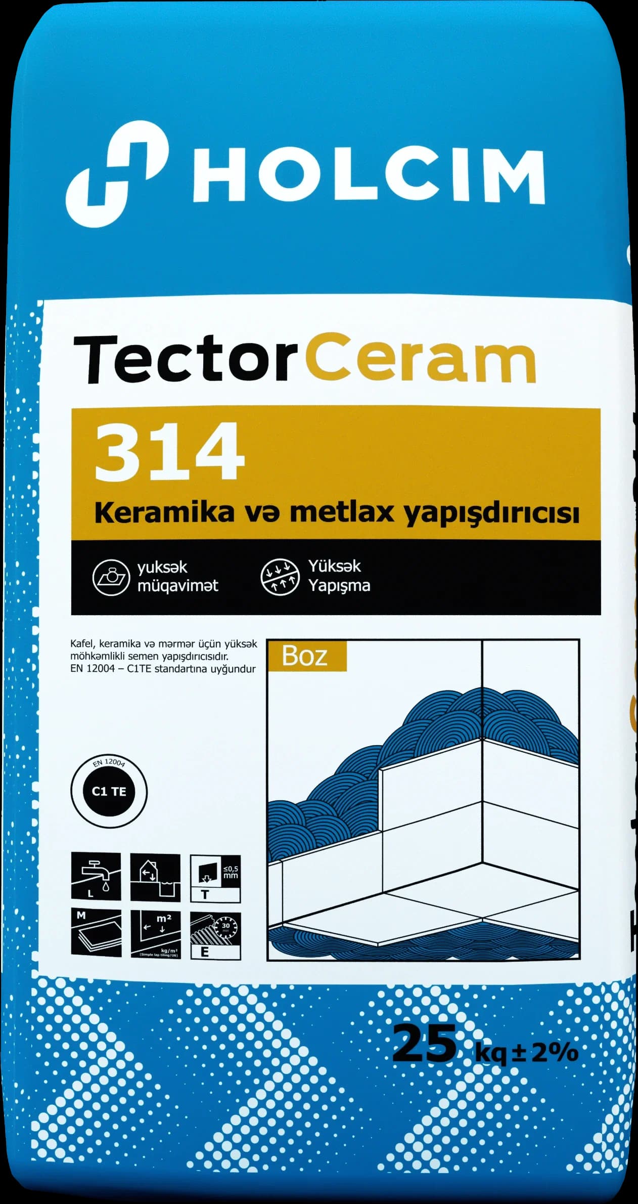 Keramika yapışdırıcısı 25kq Tector Ceram 314 Holcim