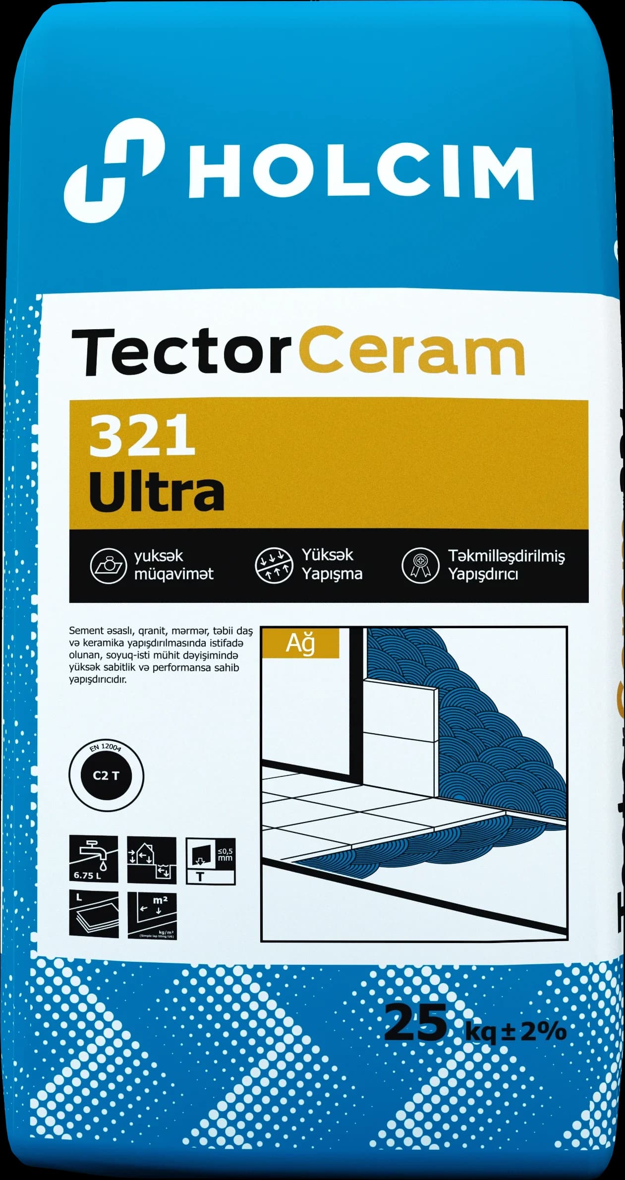 Keramika yapışdırıcısı 25kq Tector Ceram 321 Holcim