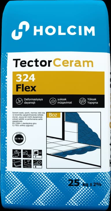 Keramika yapışdırıcısı 25kq boz Tector Ceram 324 Holcim