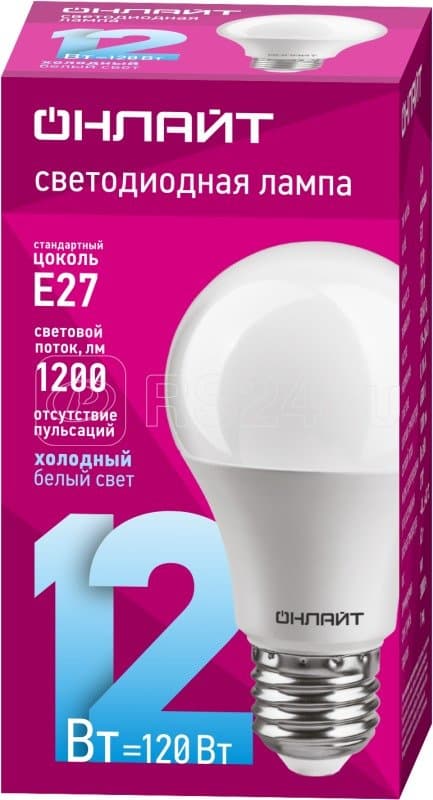 Lampa OLL-A60 12W 230V 6500k E27 ONLAYT
