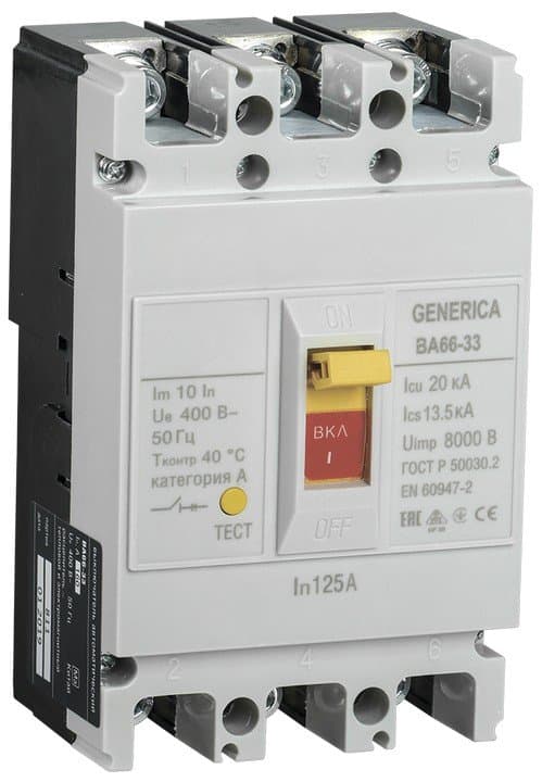 3P 125A Avtomat 18kA BA66-33 Generica