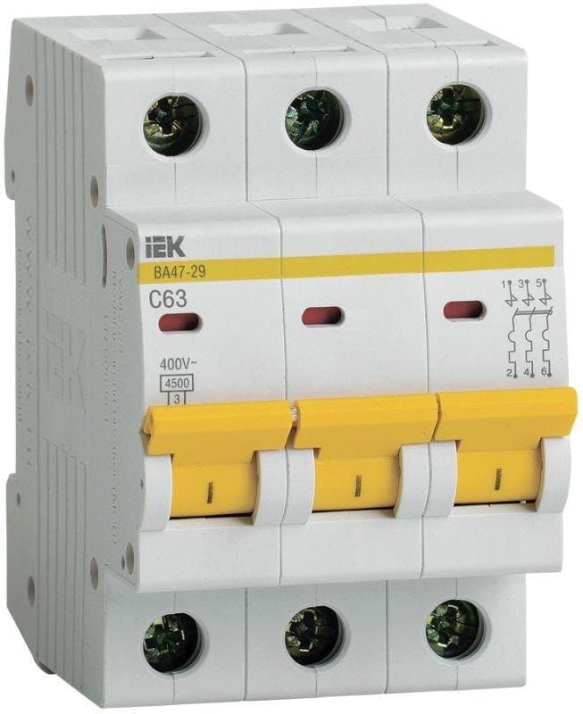 Avtomatik elektrikaçarı ВА47-29 3Р63А 4,5кА х-ка С İEK