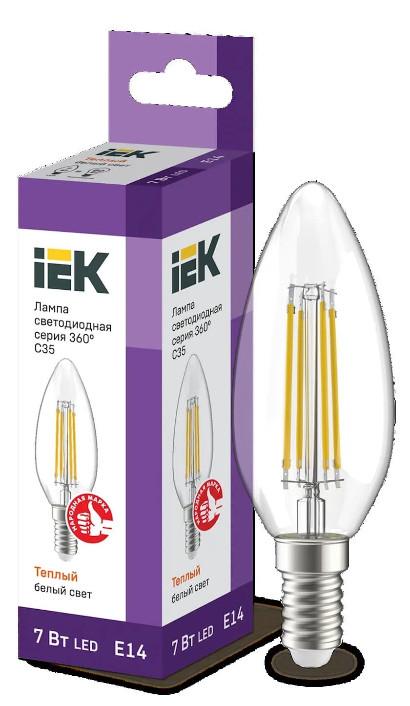 Led E14 şam donuq şüşə C35 360° 7W 3000k 230V İEK