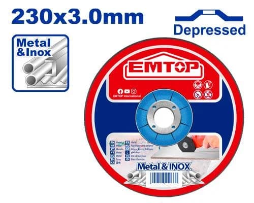 Disk metal göbəkli 230x3x22.2mm Emtop